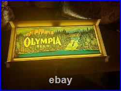VINTAGE OLYMPIA BEER BREWERY RIVER SIGN NON-MOTION LIGHT neon rare mancave bar