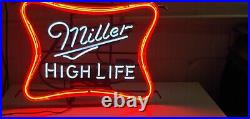 VTG Large Miller High Life Beer Neon Sign Light 24 x 17 USA Neon Tech NICE