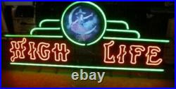 (VTG) Miller high life beer girl on the moon neon light up sign Marquee bar rare