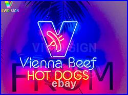 Vienna Beef Hot Dogs Acrylic 20x16 Neon Light Sign Lamp Beer Bar Windows Glass