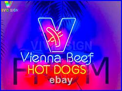 Vienna Beef Hot Dogs Acrylic 20x16 Neon Light Sign Lamp Beer Bar Windows Glass