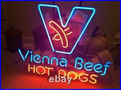Vienna Beef Hot Dogs Neon Sign 20x16 Light Lamp Beer Bar Display Artwork