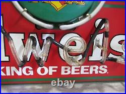 Vintage 1995 Budweiser King Of Beers Beer Neon Light Bar Sign -Needs Repair