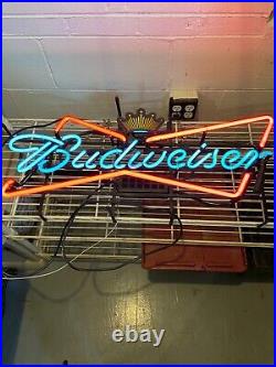 Vintage Budweiser Beer Bowtie Neon Sign