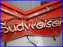 Vintage Budweiser Beer SIGN Bow-Tie Guitar Neon RARE LOCAL PICKUP Please READ