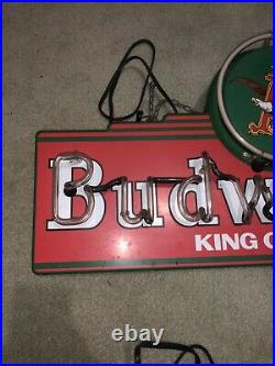 Vintage Budweiser King Of Beers Neon Sign Eagle Logo Updated Dimensions In Descr