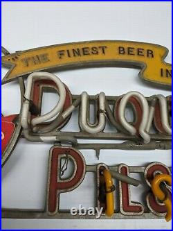 Vintage DUQUESNE BEER NEON & METAL SIGN