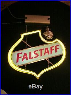 Vintage Falstaff Beer neon lighted bar man cave sign