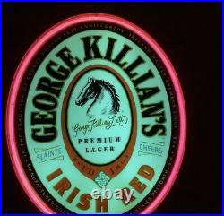 Vintage George Killian's Irish Red Beer Fallon Neon Sign 30x24x7 WORKS