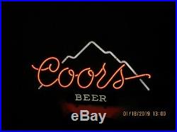 Vintage Hard To Find Coors Beer 1984 Everbrite Neon Glass Tube Sign Bar Light