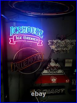 Vintage Icehouse Ice Brewed Beer Neon Sign 25x20 Man Cave, Pub Lighting