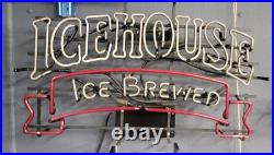 Vintage Icehouse Ice Brewed Beer Neon Sign 25x20 Man Cave, Pub Lighting