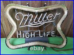 Vintage Miller High Life Beer Neon Sign Light 20x19 USA 1976 Franceformer