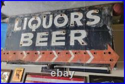 Vintage Original LIQUOR BEER Neon ARROW Advertising SIGN