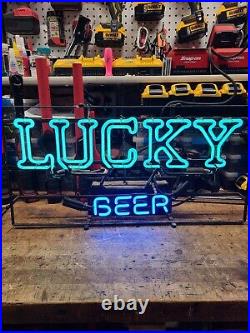 Vintage Original LUCKY Beer Neon sign rare light from the 1950's