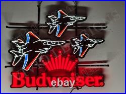 Vivid LED 24 Fighter Aircraft Jet Pilot Beer Neon Sign Light Lamp With Dimmer