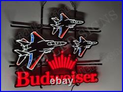 Vivid LED 24 Fighter Aircraft Jet Pilot Beer Neon Sign Light Lamp With Dimmer