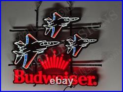 Vivid LED 24 Fighter Aircraft Jet Pilot Beer Neon Sign Light Lamp With Dimmer