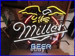 Vtg Miller Beer Eagle Neon Bar Light Old Original Tavern Sign 22 x 21 1/2 L@@K