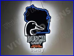 Wisconsin State Flying Duck Quack Beer Lager 20 Vivid LED Neon Sign Wall Decor
