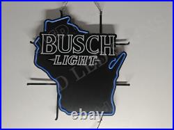 Wisconsin State Map Beer Lager 24x20 Vivid LED Neon Sign Light With Dimmer
