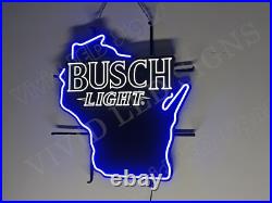 Wisconsin State Map Beer Lager 24x20 Vivid LED Neon Sign Light With Dimmer