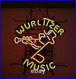 Wurlitzer Music Trumpet 17x14 Neon Light Lamp Sign Beer Artwork Wall Decor Bar