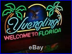 Yuengling Welcome to Florida Beach Palm Trees Beer Bar Neon Light Sign 24x20